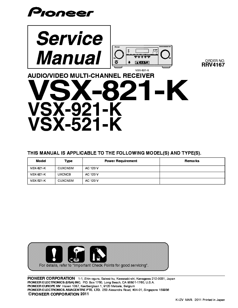 pioneer sa-730 service manual