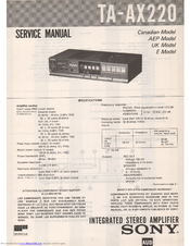 sony ta-ax 500 service manual