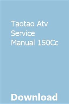 taotao 150cc atv service manual