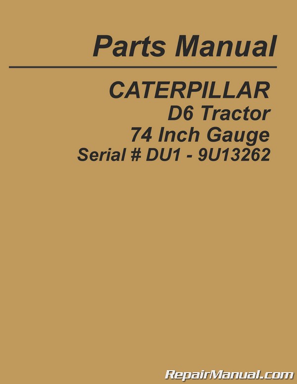 caterpillar d6 9u parts manual